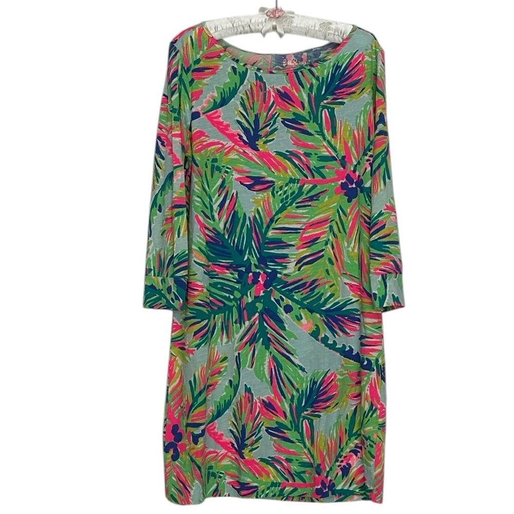 Lilly Pulitzer Marlowe Dress in Island Time Tropical Palm Tree Print Size Large - Picture 3 of 11